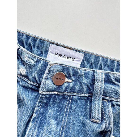 FRAME Le Grand Garcon Montgrove Rips Mid Rise Distressed Denim Shorts, Size 25 - Picture 10 of 14